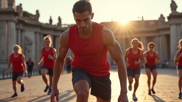 Sessione di allenamento intenso con vista sul Colosseo