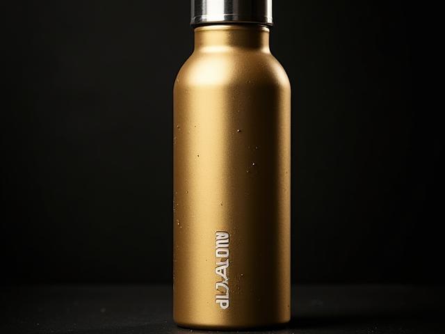 Borraccia termica in acciaio inossidabile, colore oro metallizzato, con logo Palatine Performance.